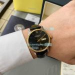 Replica Longines Black Dial Two Tone Gold Case Watch 42mm